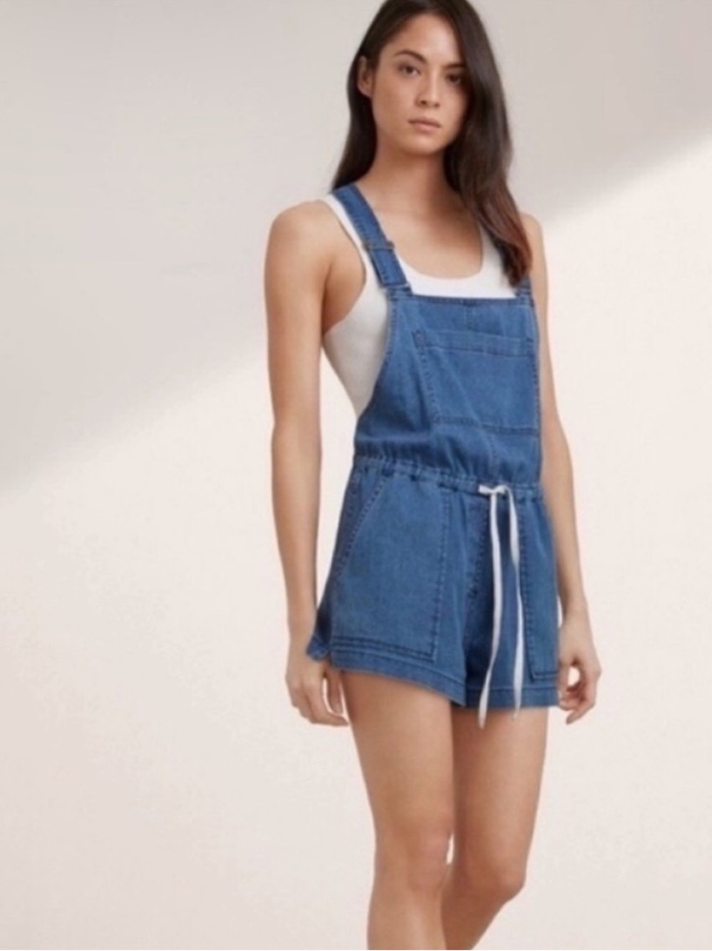 Aritzia WILFRED Free chambray Beatriz romper